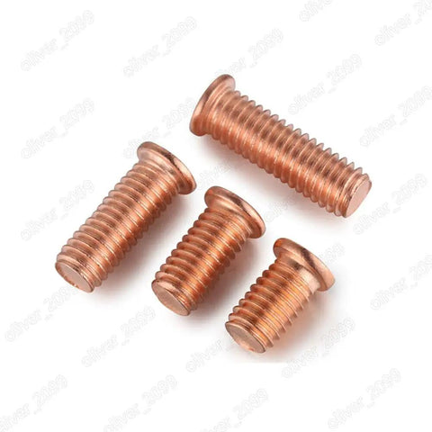 Killer Grade Copper Plated Steel Weld Studs For Capacitor Discharge Metal Fabrication M3 M4 M5 M6 M8 in bulk pack.