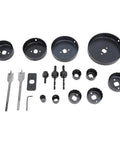 Jiawu 18Pc Multifunctional Carbon Steel Hole Saw Kit For Fast Accurate Cuts In Plasterboard Drywall With Convenient Storage Case And Durable Blades For Heavy Duty Use, assorted sizes