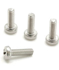 Toyota Rear License Plate Screws M6 1.0 By 20mm Stainless Steel Pack Of 4 For RAV4, Camry, Corolla, 4Runner, Highlander And More OEM Style Replacement Hardware, showing four screws.