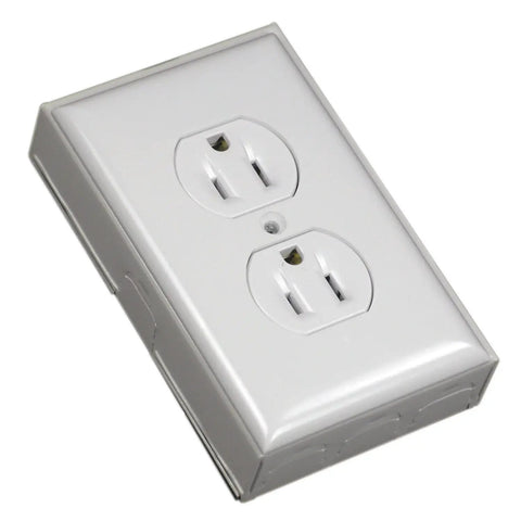 Metal Raceway On Wall Power Extension Kit With Outlet Box White Finish