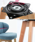 6 Inch Swivel Plate Heavy Duty Turntable Bearing With 360 Rotating Base For Bar Stools Chairs TV Tables Boats Seats Built To Last Square Steel Ball Bearing, black steel swivel base on stool