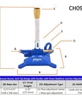 LPG Bunsen burner with cast iron base, labeled parts for No Tip Bunsen Burner for LPG Fuel, Iron Body in lab setting.