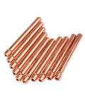 Copper pieces from TIG Collet Tips And Bodies Kit For WP17 To WP26 Torch Series, 10 Pieces, 2.4 Mm Tungsten Replacements.