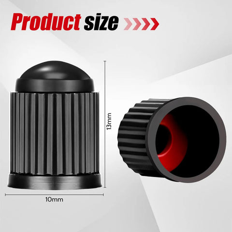 Product dimensions of Premium Tire Valve Caps With O Ring For Cars, Bicycles, Motorcycles, SUVs And Trucks Black 100 Count Pack