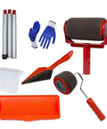 Total Breeze DIY Paint Roller Brush Set Paired With Flocked Edge Tool For Wall Painting And Home Makeover with gloves and accessories.