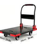 Heavy Duty Push Cart Dolly Platform Truck Hand Truck With Foldable Flatbed High Capacity Moving Cart For Boxes Sponge Anti Slip Foam Grip Handle Shock Absorbing Cold Proof Space Saving Design, 35.4 x 23.6 in
