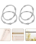 12 Piece Zinc Alloy Shower Curtain Hooks With Smooth Glide Double Sided Rings For Bathroom Rods No Tools Needed Easy Install, shown on rod