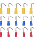 Super Cool Piggyback Spade Connectors For Quick 1 To 2 Wire Splits Easy Heat Shrink Terminals Waterproof Adhesive Line Fit 22 To 10 AWG Perfect For Cars Boats And Bikes No Solder Needed Reliable Electrical Repair Kit, 150pc red blue yellow
