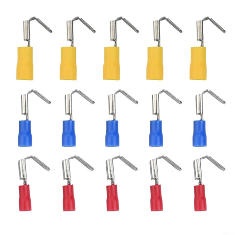 Super Cool Piggyback Spade Connectors For Quick 1 To 2 Wire Splits Easy Heat Shrink Terminals Waterproof Adhesive Line Fit 22 To 10 AWG Perfect For Cars Boats And Bikes No Solder Needed Reliable Electrical Repair Kit, 150pc red blue yellow
