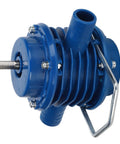 Mini Self Priming Drill Pump Hooks Up To Your Electric Drill To Shift Water Like A Champ During Aquarium Maintenance Sink Drainage Or Flood Cleanup While Featuring Thermal Overload Safety, blue plastic construction with attached hoses.