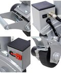 Srecell 5000 Lb Capacity Electric Trailer Dolly With 12V Motor And 350W Jockey Wheel close-up of motor, battery switch, and handle details.
