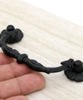 Close-up of one Six Pcs Vintage Black Drawer Pulls Handles Metal Bail Pulls, made of zinc alloy with an anti rust finish.
