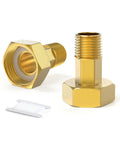 Brass Water Meter Coupling 2 Pack 3/4 Inch NPT Male To 1 Inch BSP Female Adapter Pipe Fitting with Seal Washer, 55mm Length