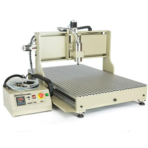 Beefy 4 Axis USB CNC 6090 Router Ball Screw Milling Machine Engraver for Wood, Aluminum, and Acrylic with Handwheel, VFD Upgrade
