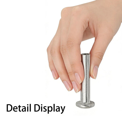 Hand holding skate axle from 8 Piece Inline Skate Wheel Axle Replacement Kit With 6mm Hex Socket Screws In 30mm And 35mm Lengths