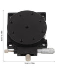 60Mm Manual Precision Rotation Stage Aluminum Platform R Shaft viewed from above with measurement markings and smooth adjustment knob.