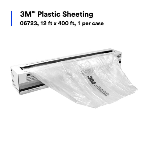 High Density Plastic Sheeting Masking Film Tear Resistant And Durable Easy To Cut Static Cling 12 ft x 400 ft roll