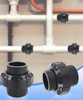 2 Inch PVC Union Coupling Kit 2 Pack For Pool Pumps And Industrial Pipelines, Schedule 80 Slip Socket Fittings in use