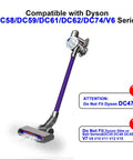 Upgraded Hardwood Floor Vacuum Attachments With LED Headlights For V6 DC59 DC61 DC74 Cordless Stick Vacs displayed with compatibility details