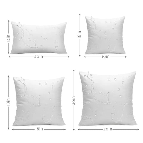 20x20 Inch Outdoor Pillow Inserts Set of 2 Waterproof Cushions for Patio Garden and Balcony, dimensions shown