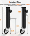 Straight Up Heavy Duty Metal Furniture Legs With Smooth Roll Caster Wheels Four Pack, 10.6 inch adjustable size measurements.
