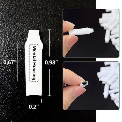 Close-up of 100 Pack White Dry B Wire Connectors for Low Voltage Splices Indoor Use 18 to 30 Gauge Brass Crimp Non Gel