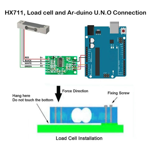 One Kilogram High Precision Miniature Load Cell Sensor Pack Of Two For Arduino DIY Projects Digital Weight Scale Modules Built For Makers Portable Kitchen Scale Components With 5 To 10 Volt Drive, HX711 wiring diagram