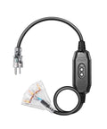 3 Ft Outdoor GFCI Extension Cord With Manual GFCI Protection Heavy Duty 12 Gauge Three Conductor, LED Lighted 3 Prong Plug