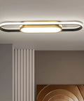 Modern LED Flush Mount Ceiling Light With Remote, Dimmable 40W Panel, 2.3ft Acrylic Linear Fixture Installed in Living Room