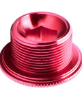 Legit Heavy Duty M20 Crankset Screws 7075 Aluminum Alloy CNC Machined Bicycle Crank Arm Bolts For Mtb Trail Hardware Top Shelf Build Tough Enough To Shred Singletrack Smoothly 2 Piece Set, red aluminum crank bolt close-up.