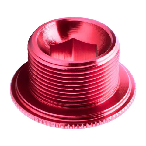 Legit Heavy Duty M20 Crankset Screws 7075 Aluminum Alloy CNC Machined Bicycle Crank Arm Bolts For Mtb Trail Hardware Top Shelf Build Tough Enough To Shred Singletrack Smoothly 2 Piece Set, red aluminum crank bolt close-up.