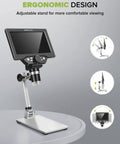 7-Inch LCD Digital Microscope With 1200X Magnification, 1080P Video, Coin Microscope, Metal Stand, 12MP Ultra-Precise Focusing Camera, 8 LED Fill Lights, Windows and Mac Compatible, Ideal for Curious Adults and Hobbyists Who Want Dope Detail. Adjustable metal stand with 7-inch LCD screen