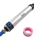 Mini Pneumatic Cylinder MAL25x125 Aluminum Double Acting With Single Rod And Adjustable Buffer 25mm Bore 125mm Stroke shown with seal tape