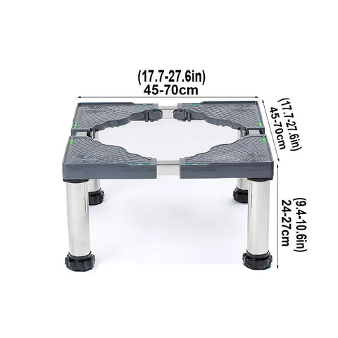 Adjustable Stainless Steel Appliance Base Stand For Washing Machines, Refrigerators, Dryers And Vertical AC Units Extendable