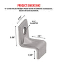 Dimensions of Z bracket from Table Top Fasteners Set With Screws, Heavy Duty Solid Steel Construction For Woodworking Projects