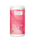Back view of Pink Grapefruit All Purpose Cleaning Wipes For Every Surface, Compostable 70 Count container, ingredient list shown