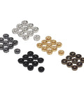 Assorted colors of 100 Pack Mini Metal Snap Button Kit 5mm Sew On Fasteners for doll clothes and garment repair