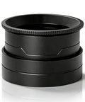 58mm Rotary Espresso WDT Tool Kit With Stainless Steel Powder Distributor And Clump Busting Stirrer showing the stacking base in black.