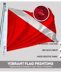 Skin Diver Flag 24X36 Inch Made From 200 Denier Nylon With Stitched Edges And Solid Brass Grommets Red And White Nautical Flag For Boating And Dock Signaling On The Water Made In USA, red and white diver flag on pole