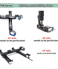 T06 Series Mini Trapezoidal Sliding Table, X Y Z Axis Motorized Slide Table With T Type Linear Guide Rail Stage For CNC Mini Sliding Table And Electric Linear Stage Drive Kit Beefed Up With TB6600 For Precise High Load Positioning And Repeatable Accuracy.