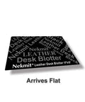 Leather Desk Blotter Pad 17 By 12 Inches Flat Non Slip Waterproof Black With Velvet Back Non Glare Surface for writing
