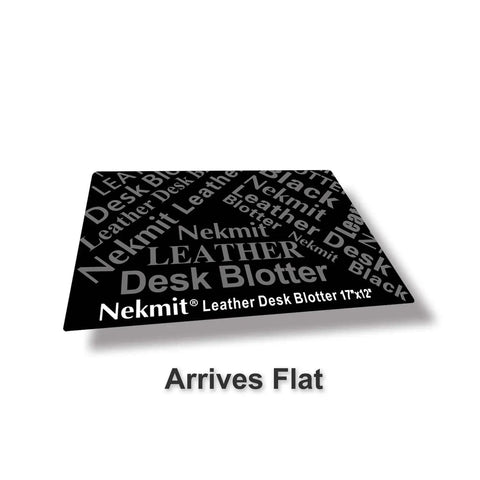 Leather Desk Blotter Pad 17 By 12 Inches Flat Non Slip Waterproof Black With Velvet Back Non Glare Surface for writing