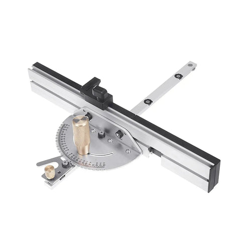 Dead On Table Router Gauge With Flip Stop Fence And Adjustable Protractor Angle Ruler For Smooth Woodwork and Easy Shop Mods Featuring Dual Metric Imperial Scales and Rock Solid Alignment, detailed view of aluminum and steel frame