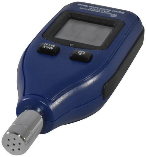 Decibel Meter With Backlit Display 30 to 130 dBA Range MAX and MIN Hold 0.1 dBA Resolution 1.5 dBA Accuracy Auto Power Off Disableable