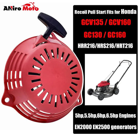 Pull Start Recoil Starter For Honda GCV135 GCV160 Engines Fits EN2000 EN2500 Generators Lawn Mower And Pressure Washer Parts