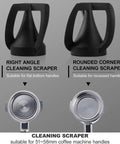 Automatic Electric Portafilter Cleaner Kit And Knock Box Ditch The Coffee Grounds Hassle Quick Flip Disposal Setup Straight Fire Performance For Serious Baristas And Brew Crew cleaning scrapers for flat and recessed handles.