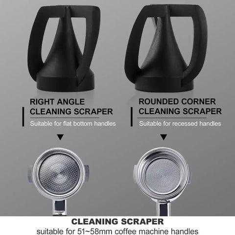 Automatic Electric Portafilter Cleaner Kit And Knock Box Ditch The Coffee Grounds Hassle Quick Flip Disposal Setup Straight Fire Performance For Serious Baristas And Brew Crew cleaning scrapers for flat and recessed handles.