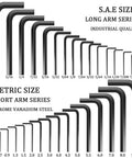 30 Piece Hex Key Set With Short And Long Arm SAE And Metric Allen Wrenches For Furniture Assembly, Bike Maintenance, Cars And More