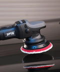 5 Pc 5 Inch Orbital Polisher Pads Set With 1 Microfiber Buffing Pad For Car Detailing on black car surface