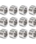 12Pc Tough As Nails Stainless Steel Spacers 12Mm Bore 20Mm OD 10Mm Long arranged in a grid showing the silver metal finish.